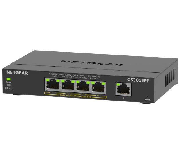 Netgear 5p GS305EPP (5x10/100/1000Mbit, 4xPoE+) - 698702 - zdjęcie 4